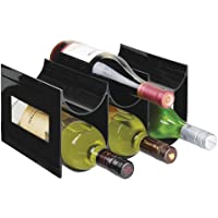 Los mejores  - mDesign Práctico estante para botellas de vino – Botelleros para vino y otras bebidas para guardar hasta 6 unidades…